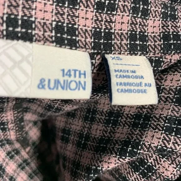 14th & Union Pink Adobe Plaid Trench Coat NWT - Picture 8 of 8